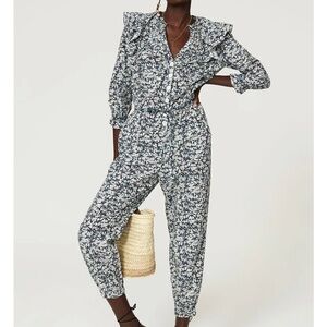 Veronica Beard Floral Ruffle Jumpsuit